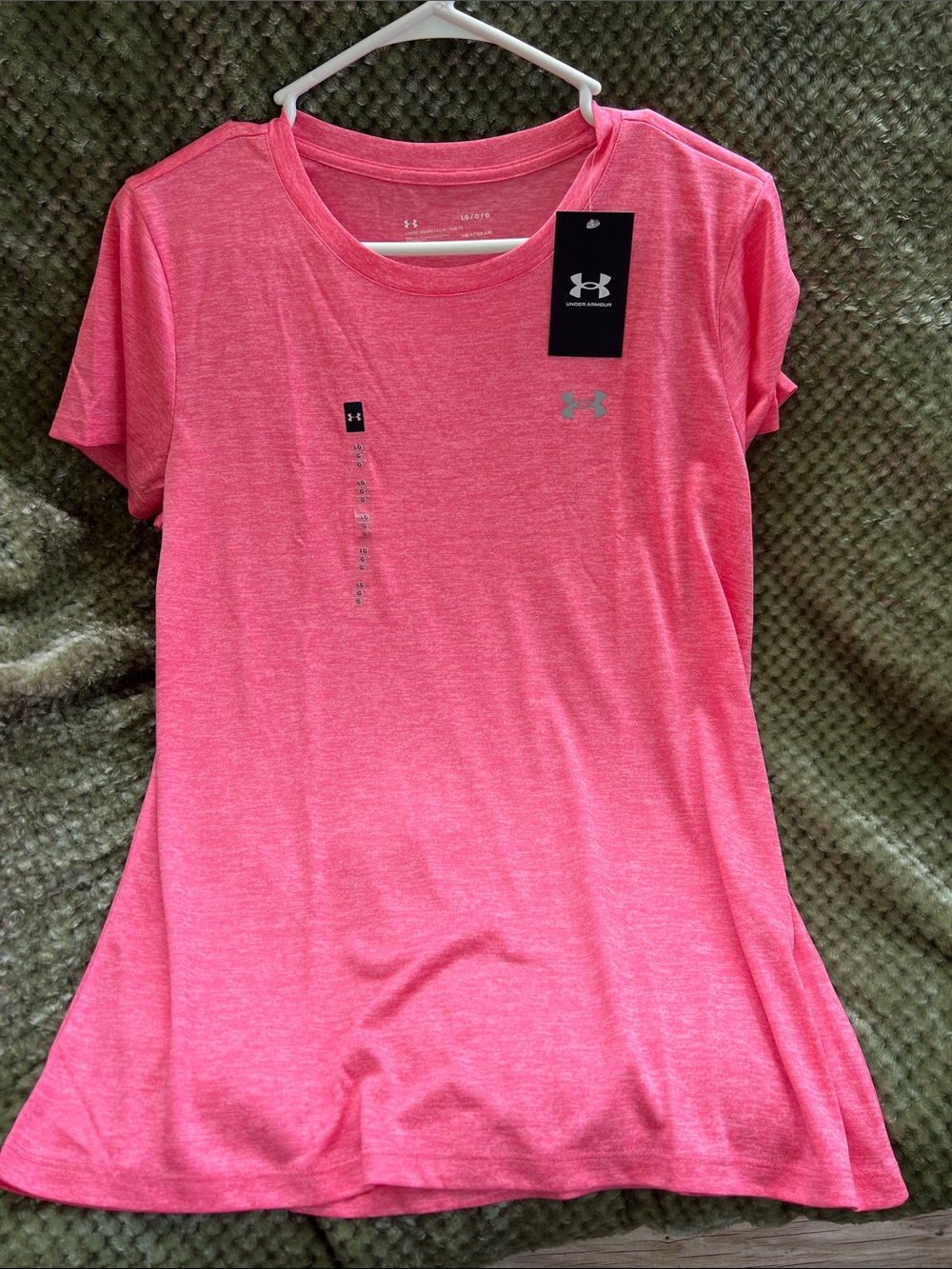 Large Under Armour Heather Pink Short Sleeve Women's Performance Tee